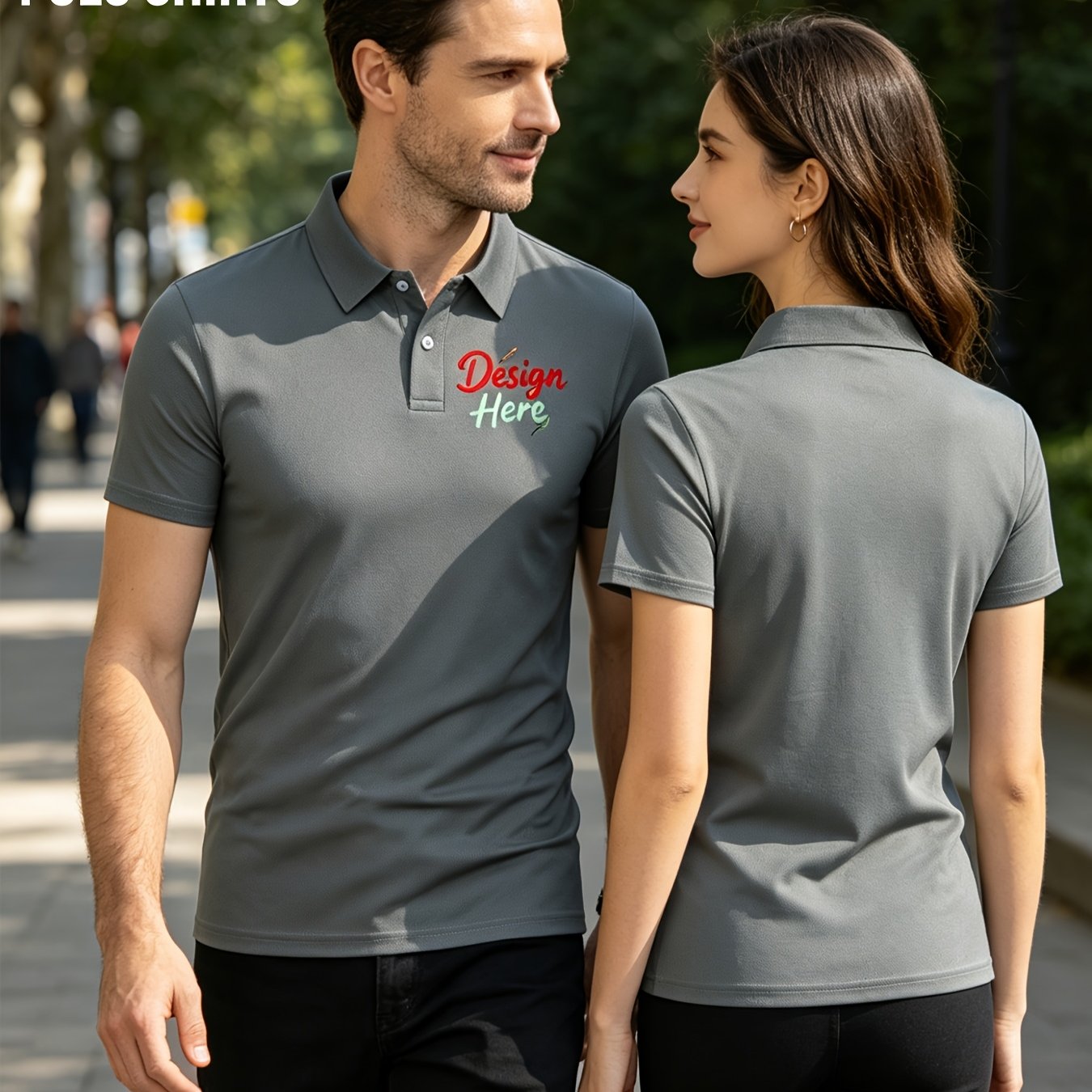 TEMU 1 polo de golf personnalisé et respirant, T-shirt à col décontracté pour hommes et femmes, manches courtes, devant et personnalisables, été,