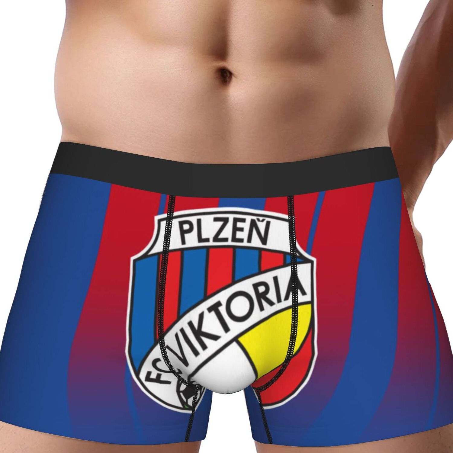 TEMU 1pc Viktoria Men' Print Boxer Briefs - Official Team Colors & Underwear, Comfortable Athletic Fit Casual Sports Apparel For Fans