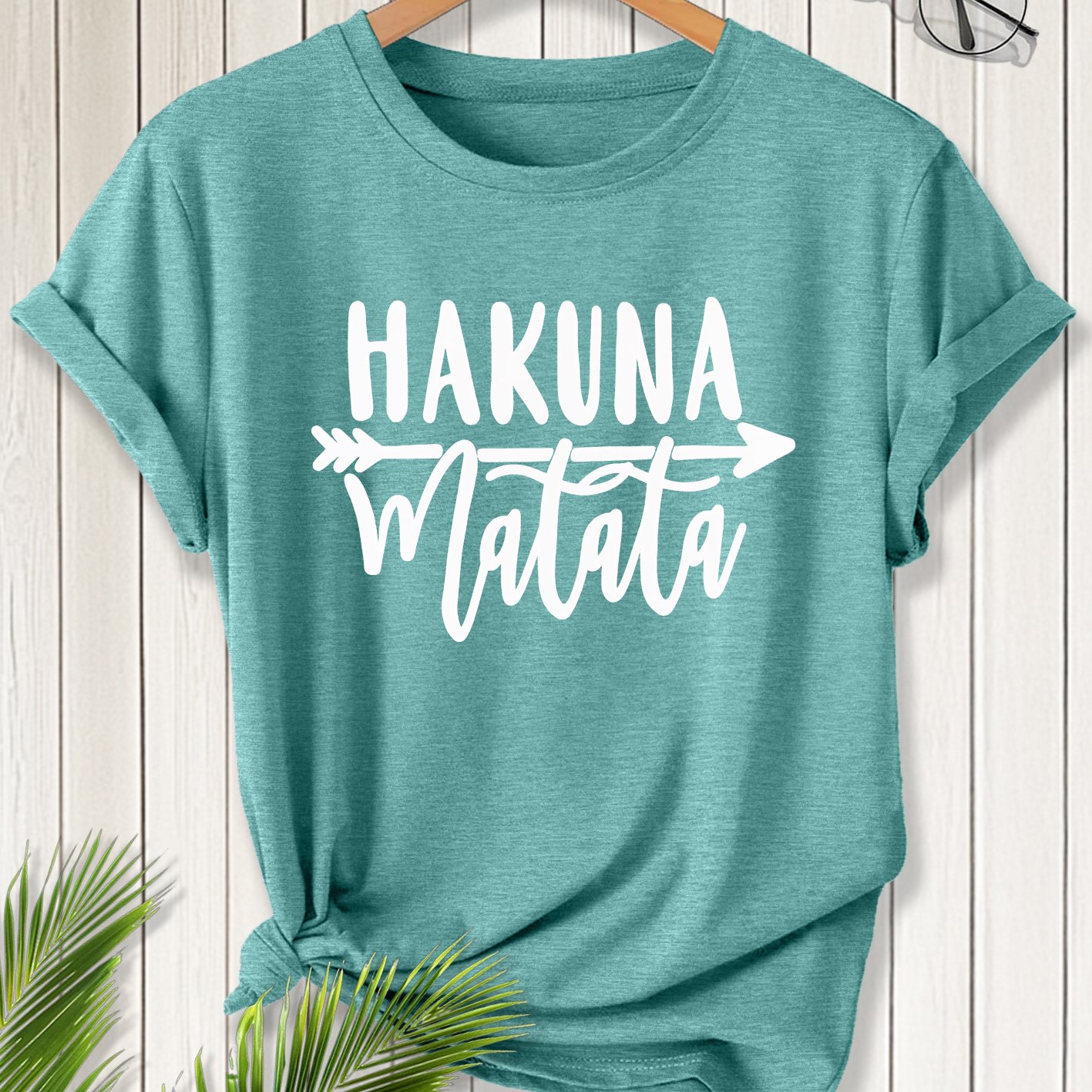 TEMU Women's Elegant Short Sleeve Letter Print Round Neck T-shirt, Suitable For Spring And Summer, Fashionable, Comfortable, Soft, Breathable, New