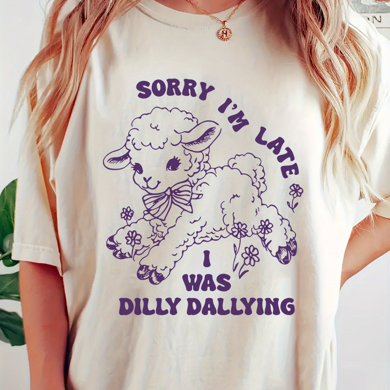 TEMU Size Label Letter Printed T-shirt, Short-sleeve Round Neck Casual Top, Suitable For Summer And Spring, Women's Size Clothing