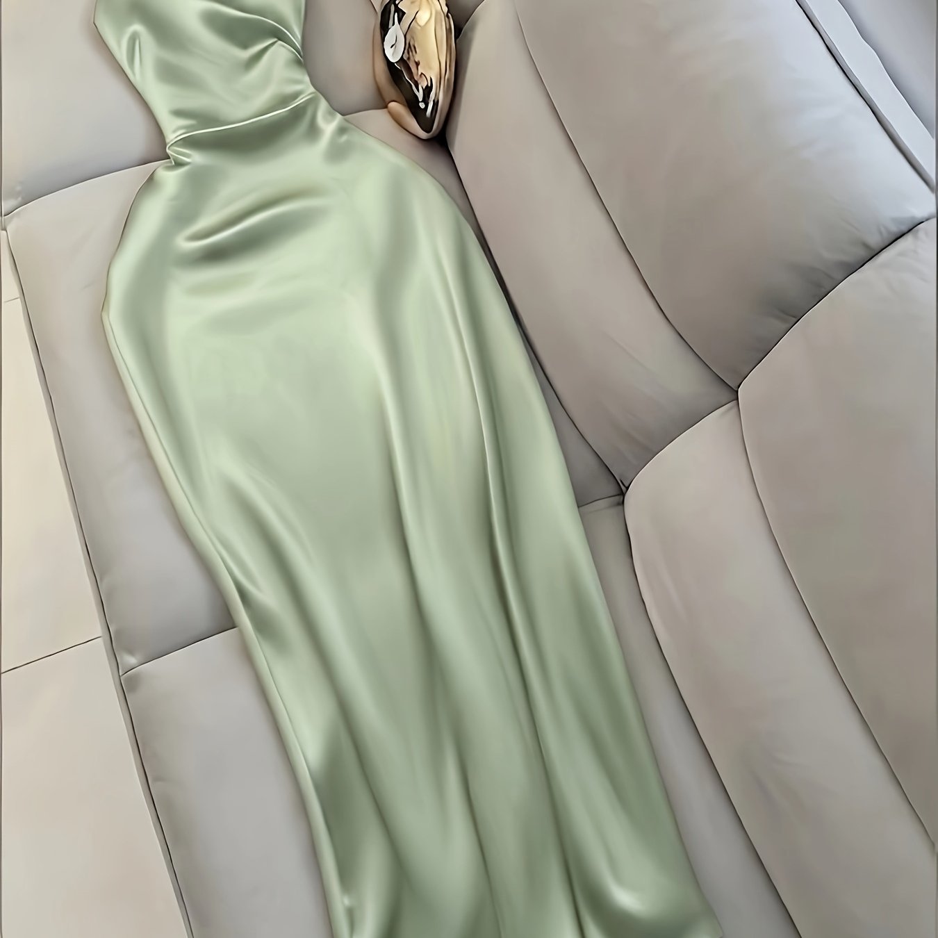 TEMU Y2k Ladies Summer New Satin Halter Dress Solid Color Backless Slim Fit Temperament Long Skirt