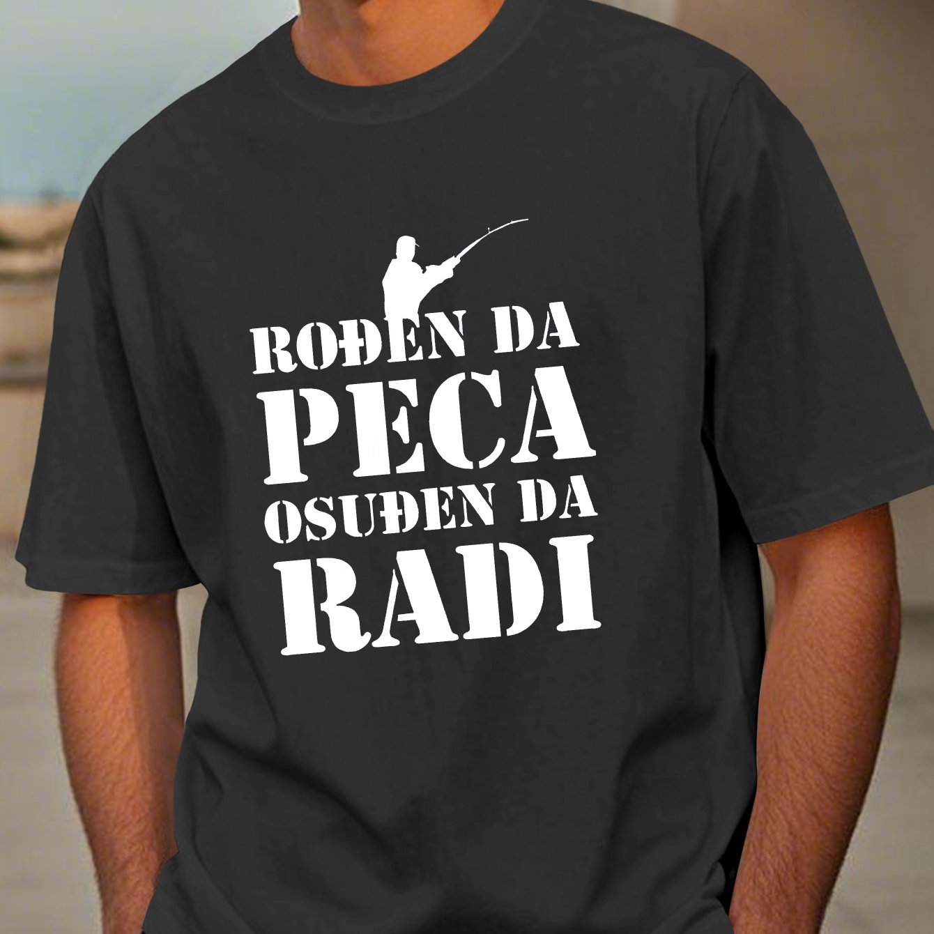 TEMU Funny Croatian Men's Short Sleeve T-shirt Summer T-shirt Top