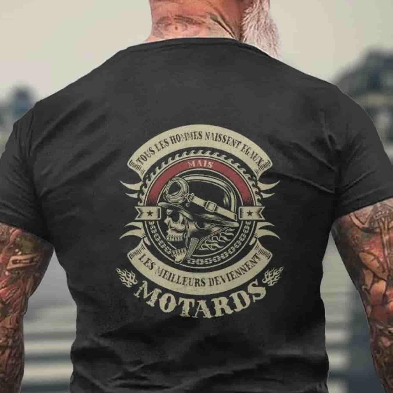 For Real Bikers - T-shirt Printed On The Back | Casual Crew Neck, Stretch Fabric, Regular Fit, Perfect For Men