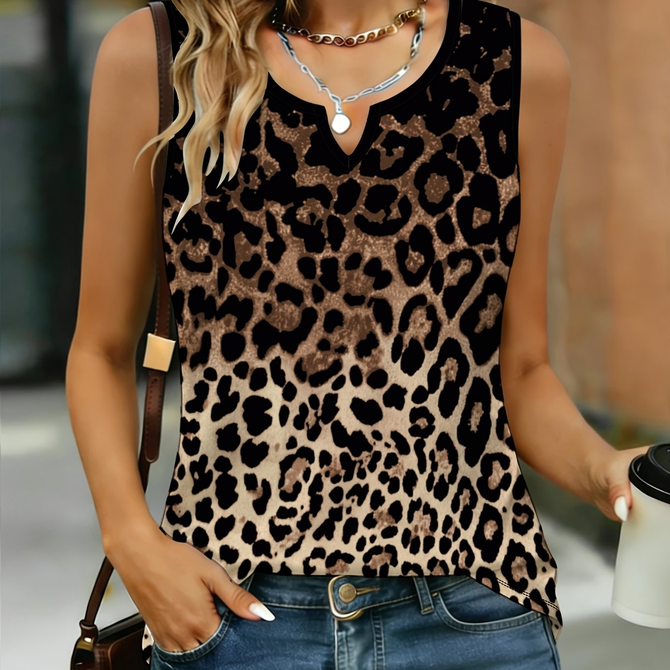 TEMU [targeted] [elegant V-neck Vest] Women's Notched V-neck Sleeveless Vest Slim Commuter Elegant Versatile Inner Match Outerwear