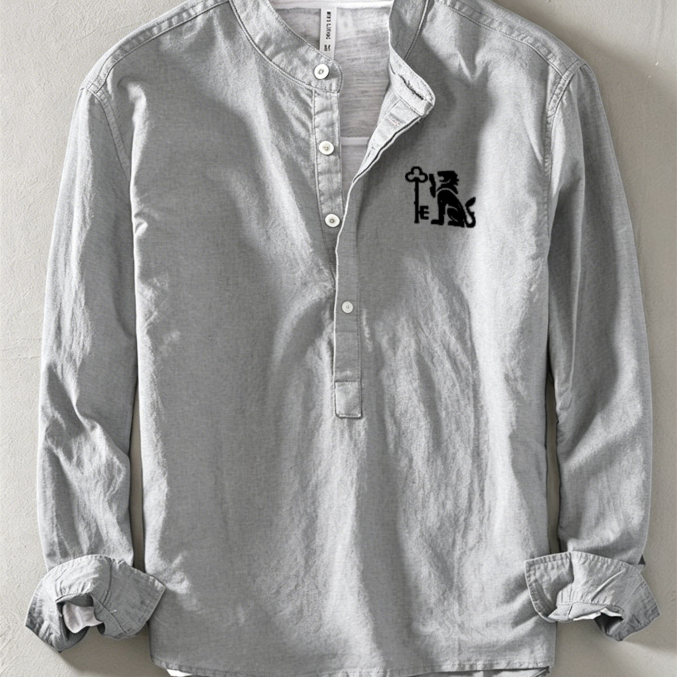 95% Linen Men's Henley Shirt For Spring, Summer And Autumn 2026, Casual And Daily Long Sleeve Shirt For Beach And Vacation