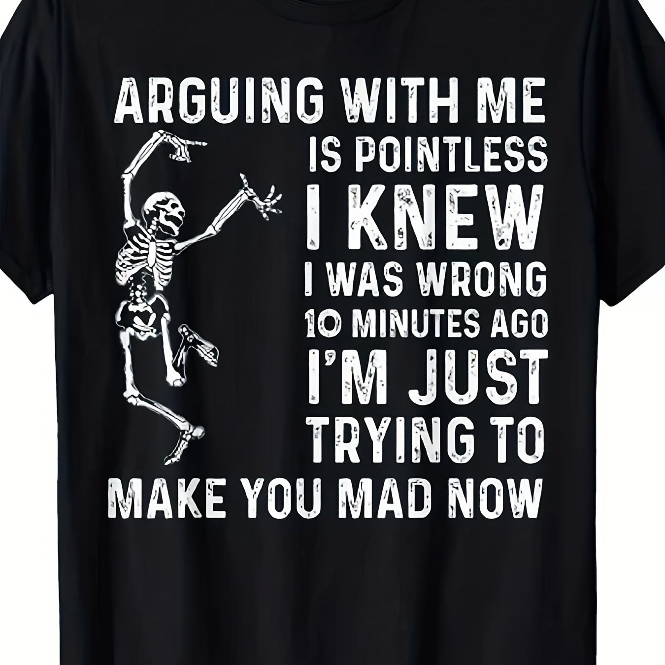 TEMU Men's Humorous Slogan T Shirt "arguing With Me Is Pointless I I'm " Retro Casual T Shirt With Sarcastic Comfortable Crew Neck Humorous Top