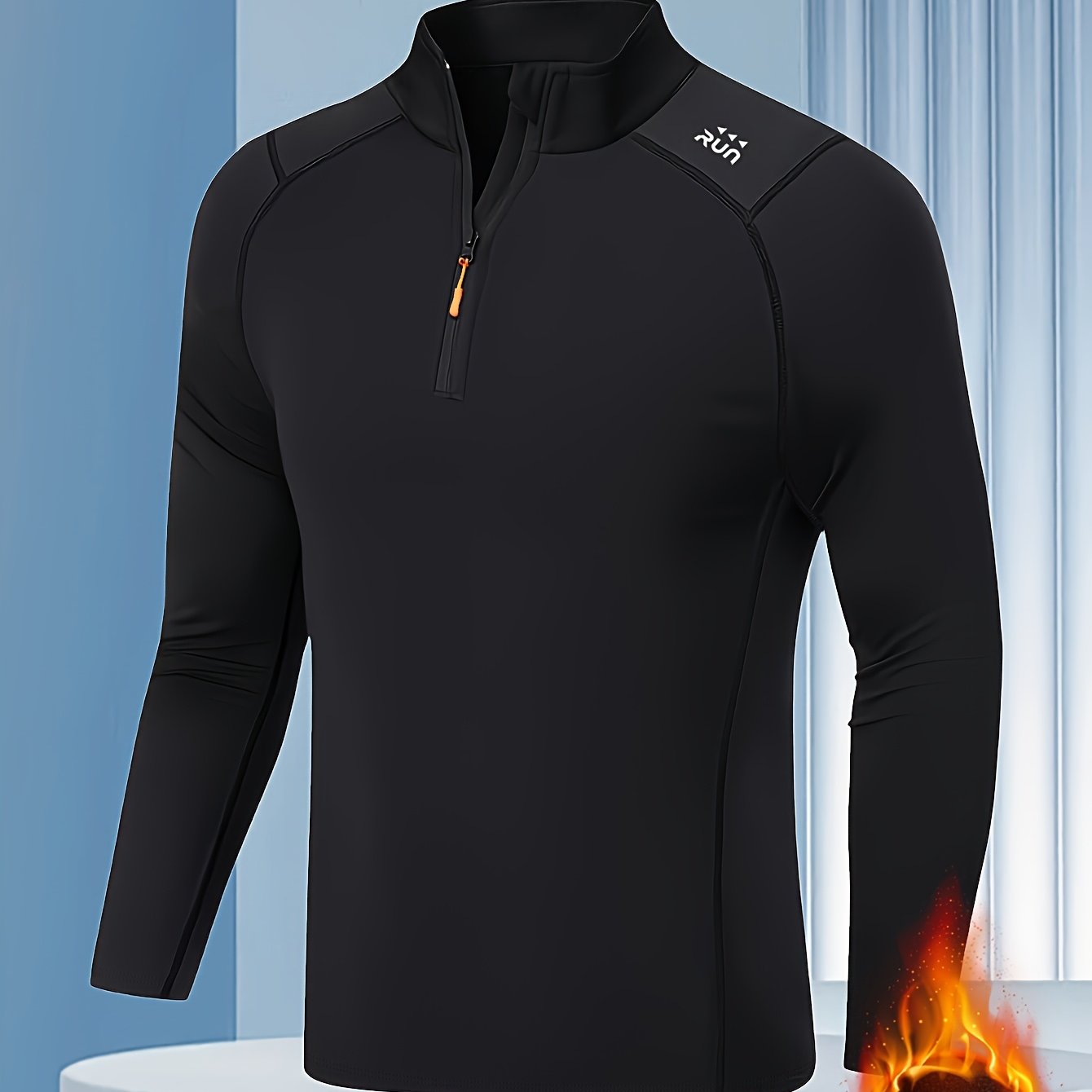 TEMU T-shirt de fitness à manches longues et doublure pour homme