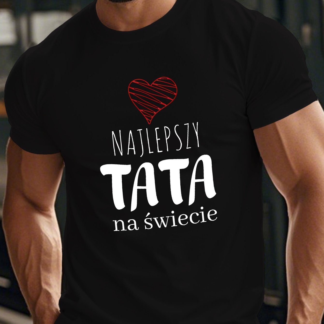 TEMU Funny Polish Best Dad Men's Short Sleeve T-shirt - Polish-themed Humor Gift, Casual Round Neck Summer Top With Polish For Fathers Day & Polish