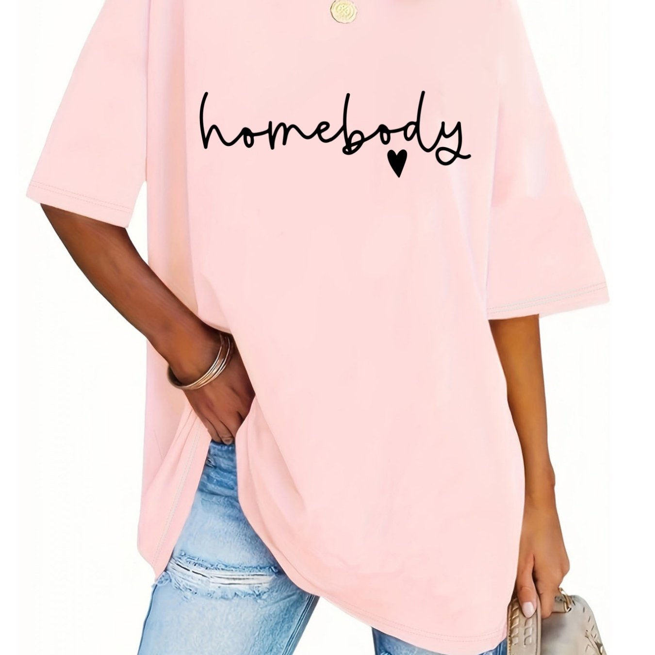 TEMU Plus Size - Plus Size - Pattern Print Fashion Round Neck T-shirt Plus Size