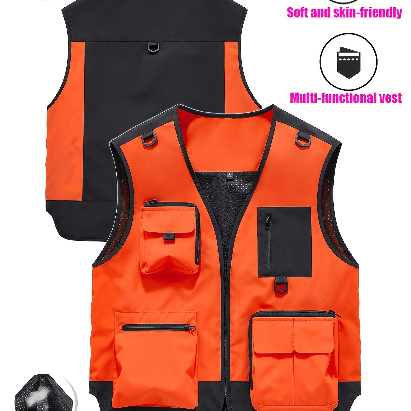TEMU 1pc Summer Outdoor Fishing Essential, Multi- Vest | Lightweight And Wear-resistant Photography Uniform, Men's Gilet