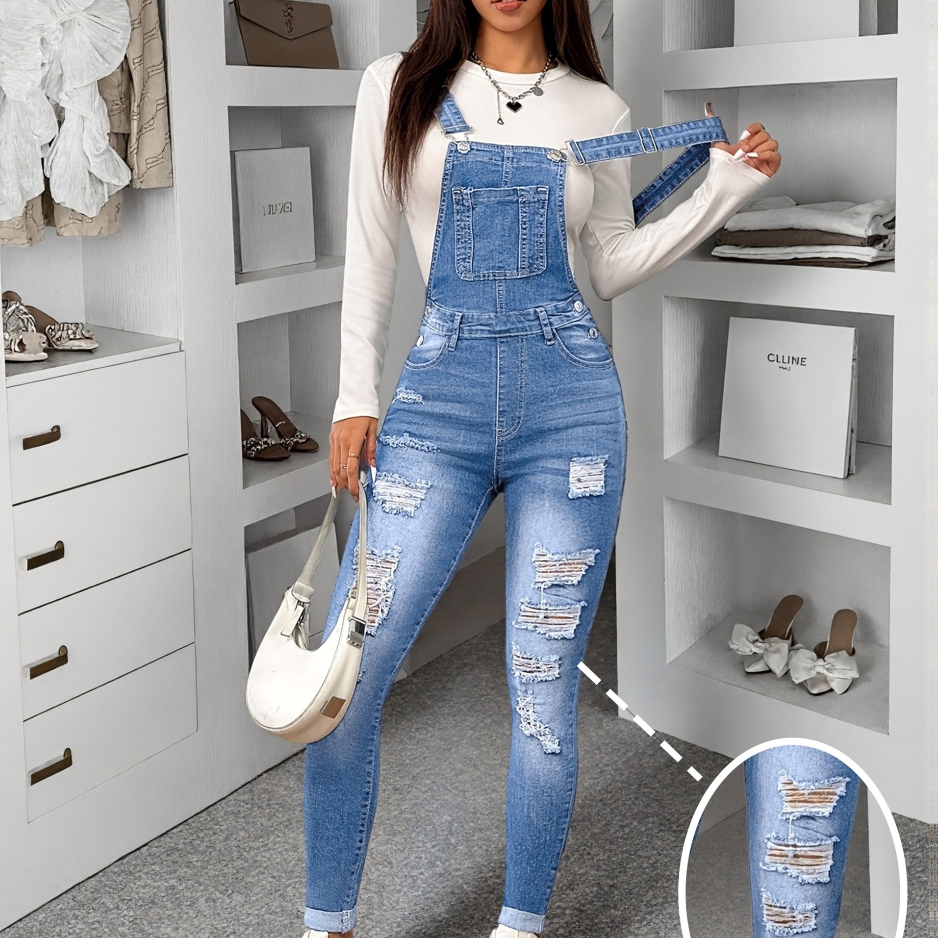 Women's Fashion > Women's Clothing > Women's Denim > Women's Denim Overalls And Jumpsuits