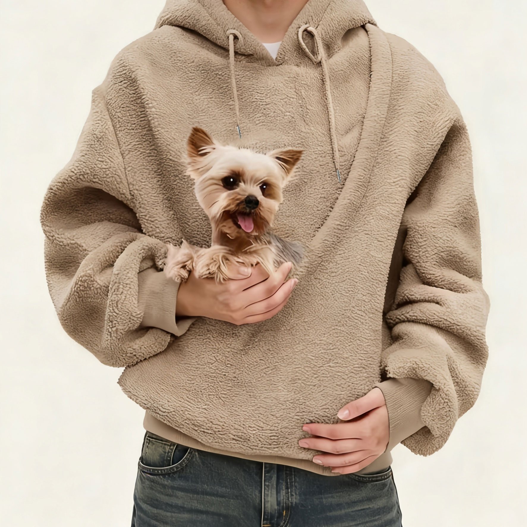 TEMU Sweat à capuche doublé Cadeau , pull , avec grande poche , style homme, cadeau d'hiver confortable