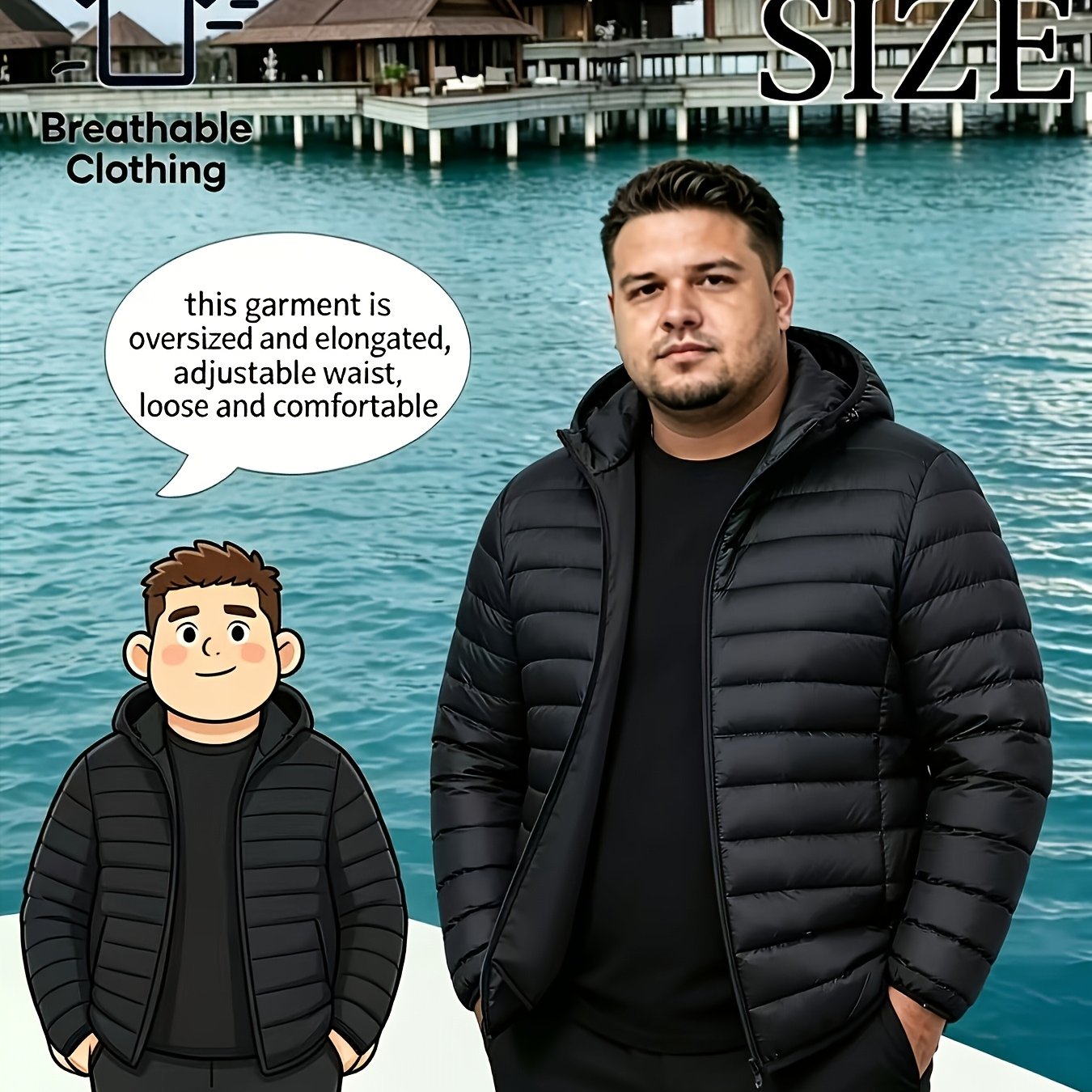 TEMU Plus Size Men's Jacket > Plus Size Men's Lightweight Jacket. Men's Fashion - Lightweight - Suitable For Sports - - Casual - Outdoor - Easy To
