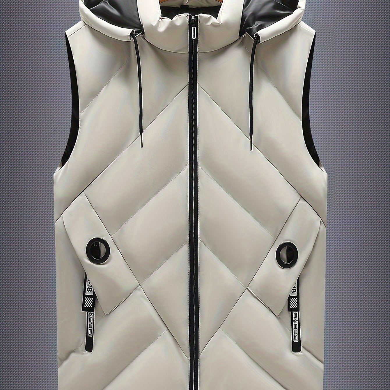 Men's Casual Detachable Hooded Thick Vest, Suitable For Autumn And Winter