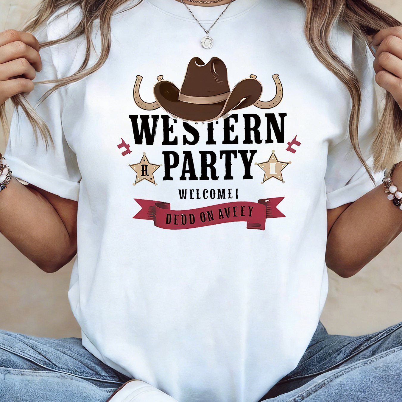 Image of Plus Size, Women's Plus Size Western & Horse T-shirt - Short Sleeve Crew Neck Blouse Suitable For Spring/summer, Western Party Outfits, Casual Wear, Themed Events, Machine Washable Stretch Top (no )
