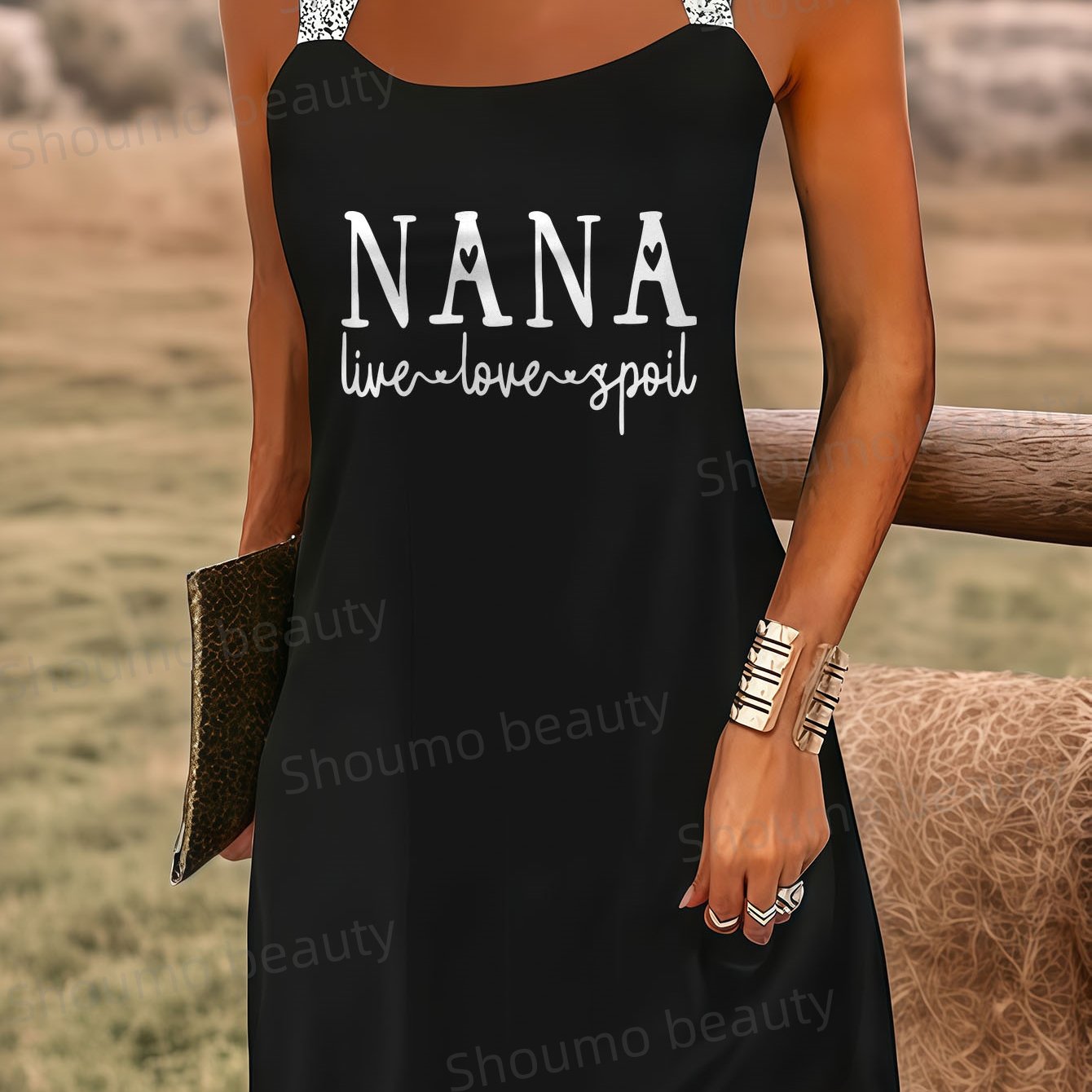 TEMU -style Black Sexy Dress, Shiny Cross-strap Tank Dress, Women's Style, Fashionable Women's Outfit, Versatile, Elegant For Vacation, , Overseas