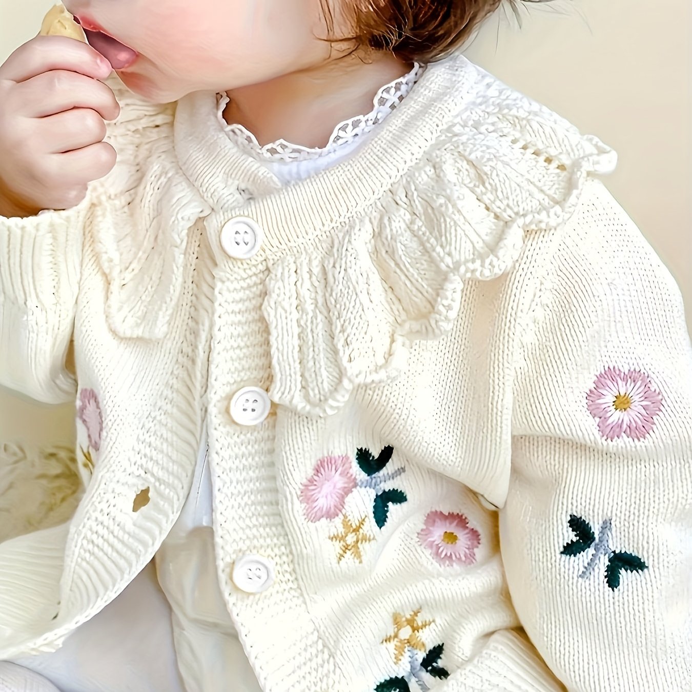 Image of 2024 Autumn Winter Children's Knitted Cardigan, Baby Girl's Top, Toddler Winter Warm Stylish Sweater