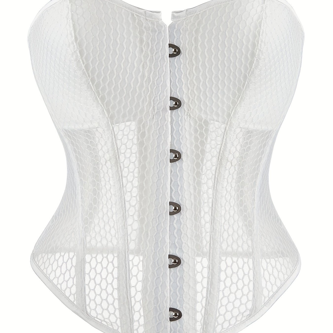 Bombshell Strappy Fishnet Lace Push-Up Corset Top