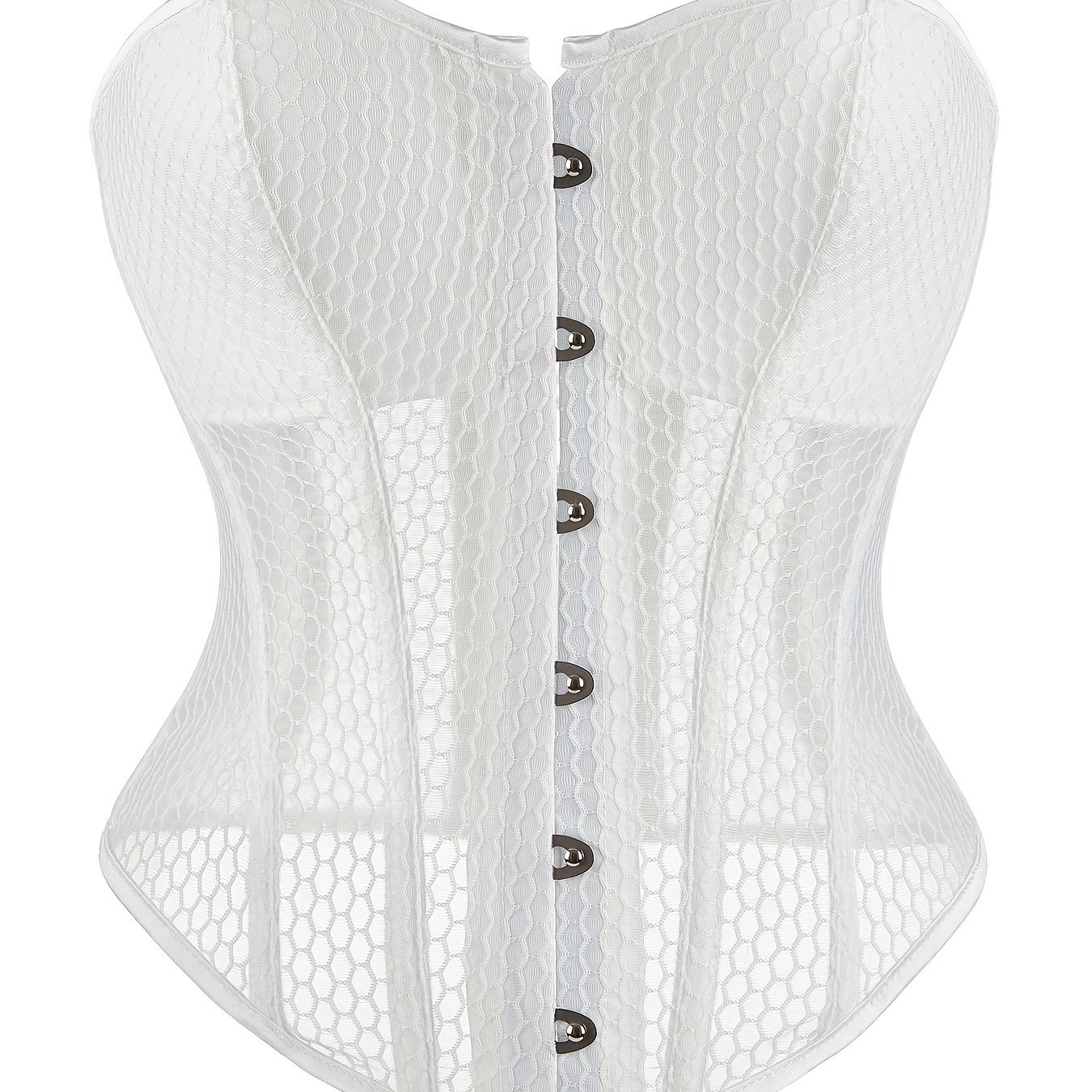 Fishnet Mesh Corset Bustier Tummy Control Lace Strapless - Temu