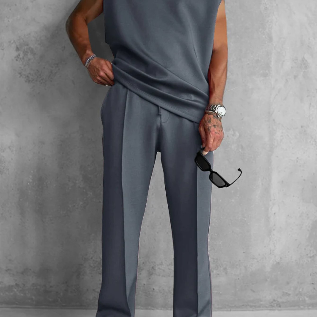 Two-piece Set [new Summer ] Men's Modern And Comfortable Casual Sportswear Set - Tank Top And Trousers