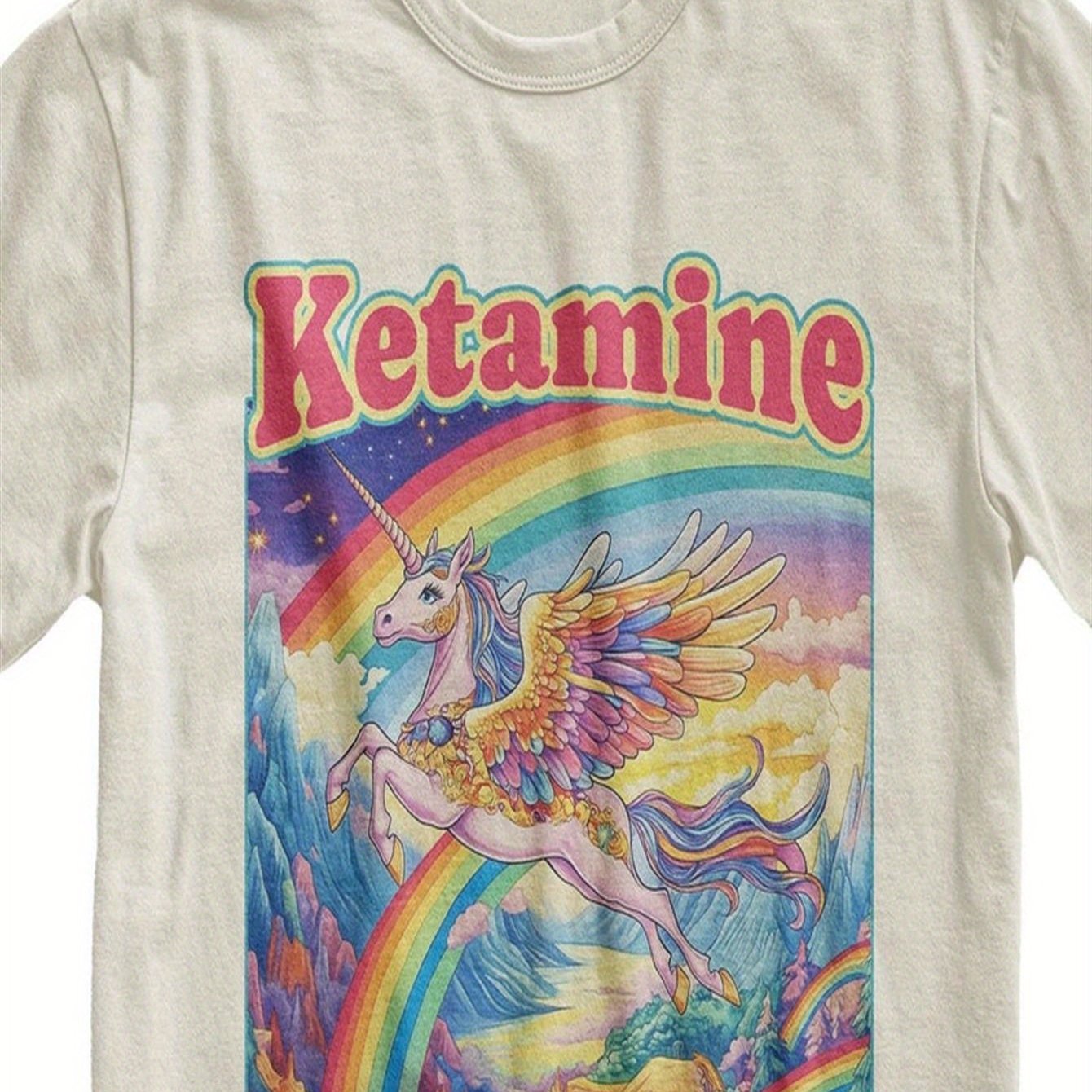 TEMU T-shirt Rainbow Unicorn, T-shirt Mème Amusant, T-shirt Ridicule, T-shirt de Gym Amusant, T-shirt Fou, Cadeaux pour Petit Ami, Brainrot