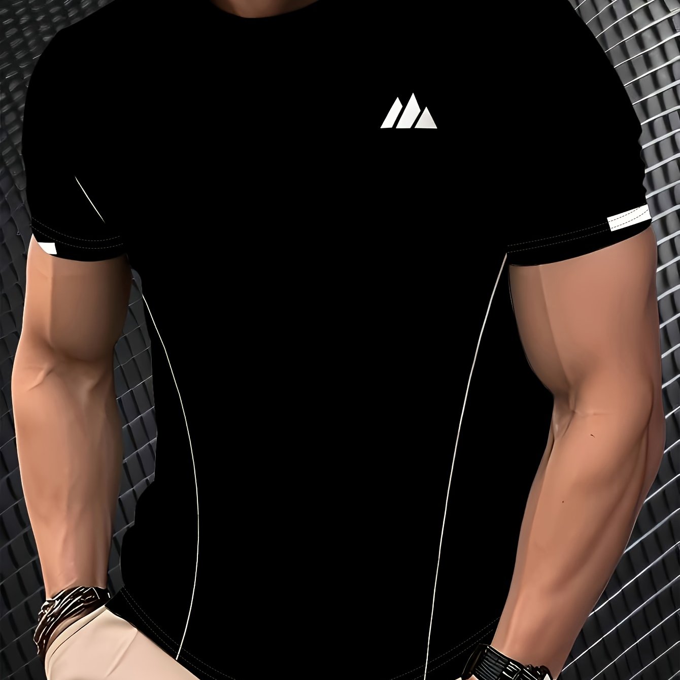 TEMU Men's Plain Color Crew Neck T-shirt - Smooth Textured Short Sleeve Casual Shirt, Machine Washable Suitable For Daily Wear, , Solid Color Round