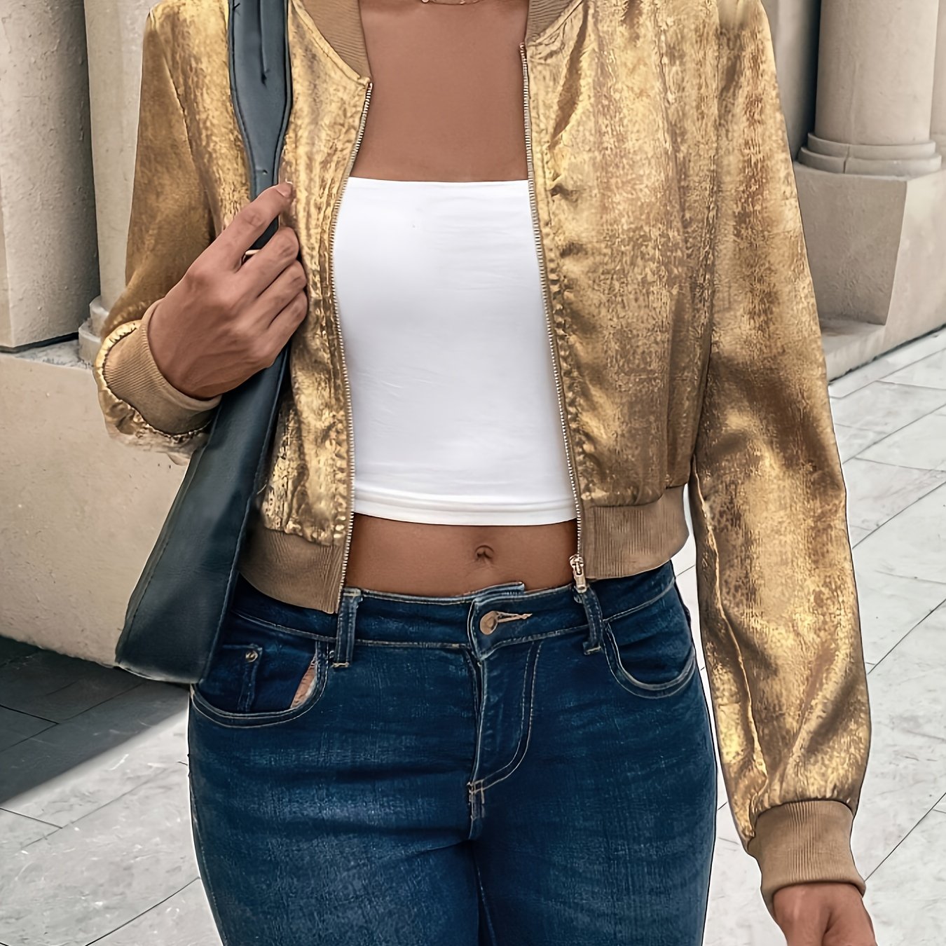 E-shop 2024 Frühling und Herbst Neuheit Amerikanischer Vintage Distressed Oversized Retro Kurzjacke