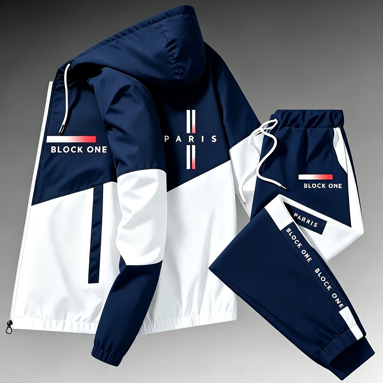 TEMU 2pcs Set New Arrival: Unisex Casual And Stylish 3d Printed Windproof Zip-up Jacket Set In Styles And Colors, Suitable For