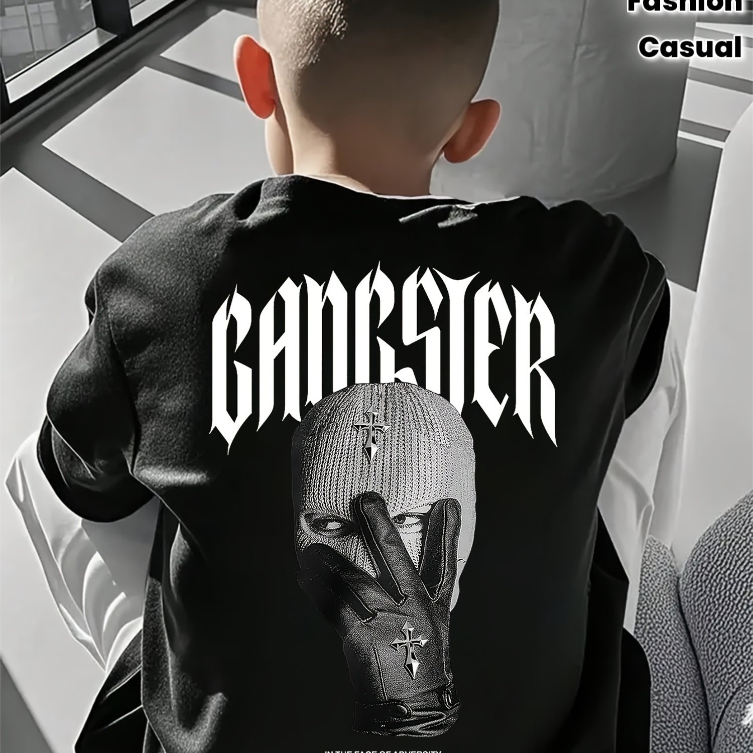Image of " Of " T-shirt - Double-sided Print Crew Neck Short Sleeve Top, Soft Machine Washable Shirt Suitable For, Casual Wear & Everyday Outfits, , For Teenager