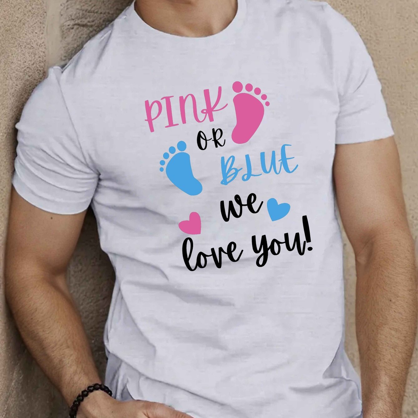 TEMU You" Men's Casual Short Sleeve T-shirt - Breathable Polyester, Geometric Print, Round Neck - Perfect For Summer