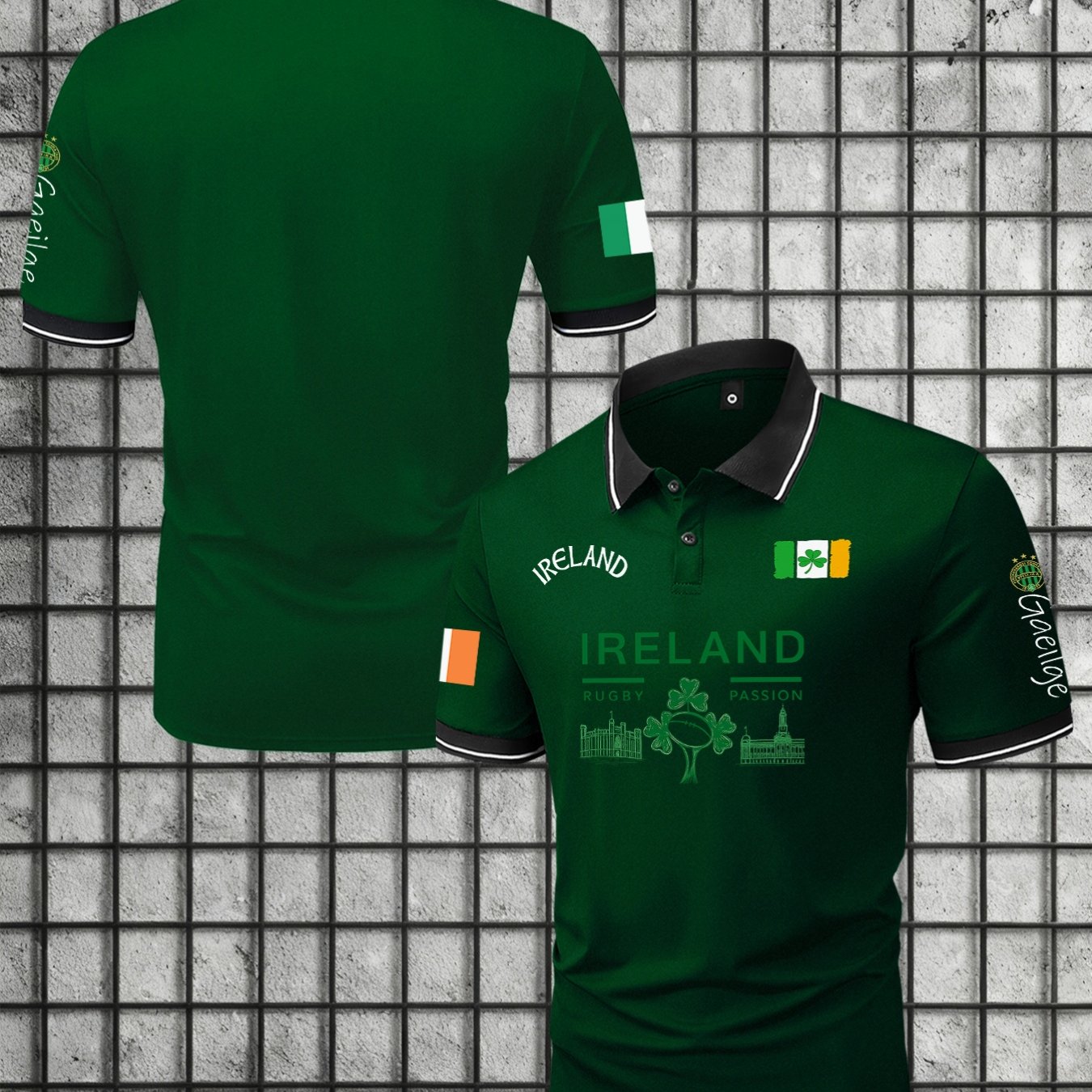TEMU Men's Casual Short-sleeve Shirt For Irish , Suitable For Outdoor Activities And Golf