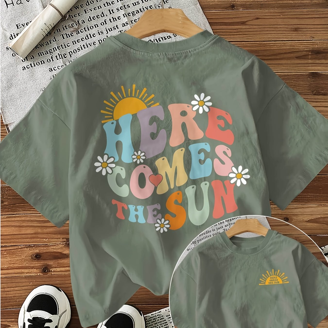 Graphic Print T-shirt, Short Sleeve Crew Neck Casual Top For Summer And Spring, Women's Clothing