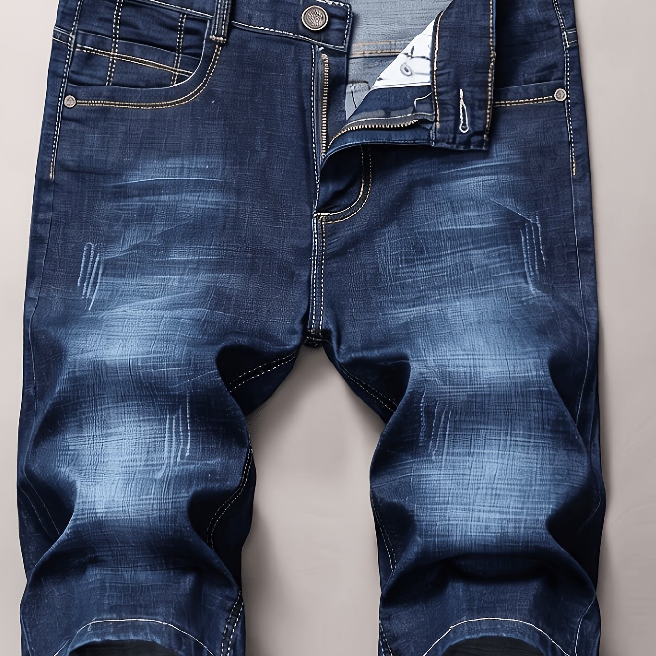 Men's Lightweight Denim Shorts, Loose Straight Casual Pants