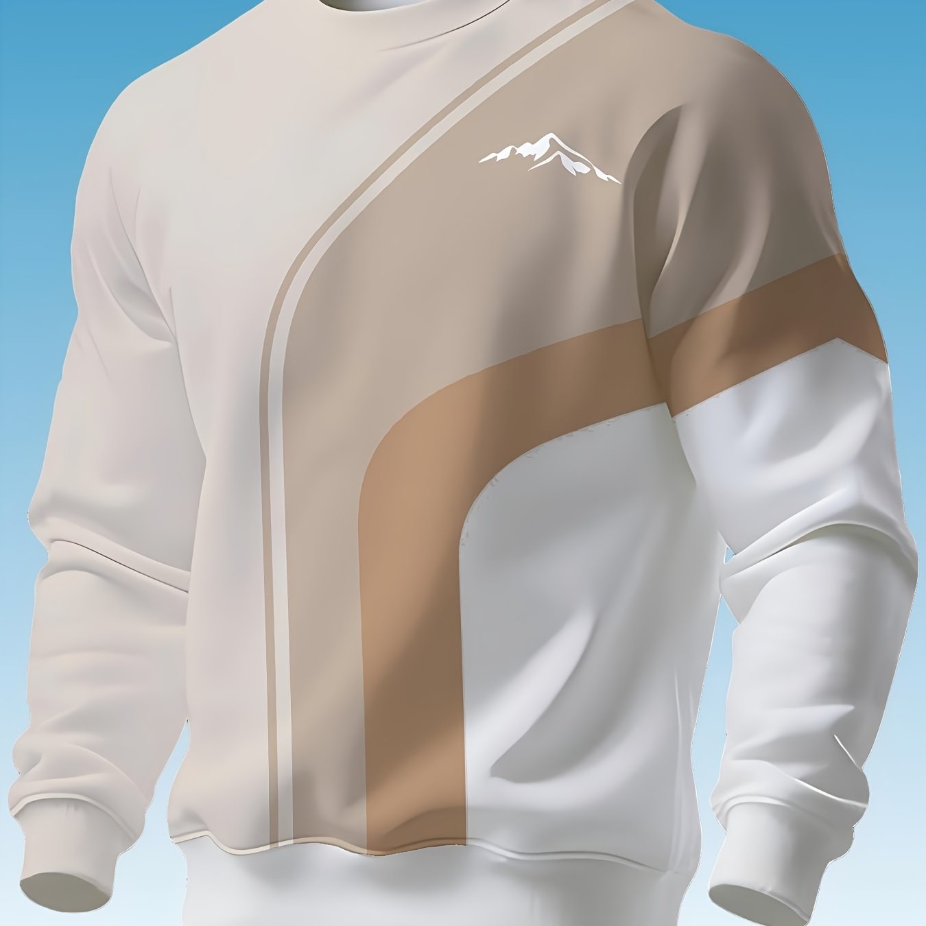 TEMU Men's Crew Neck Sweatshirt, /autumn Crew Neck Top, Trendy Men's Crew Neck Sweatshirt