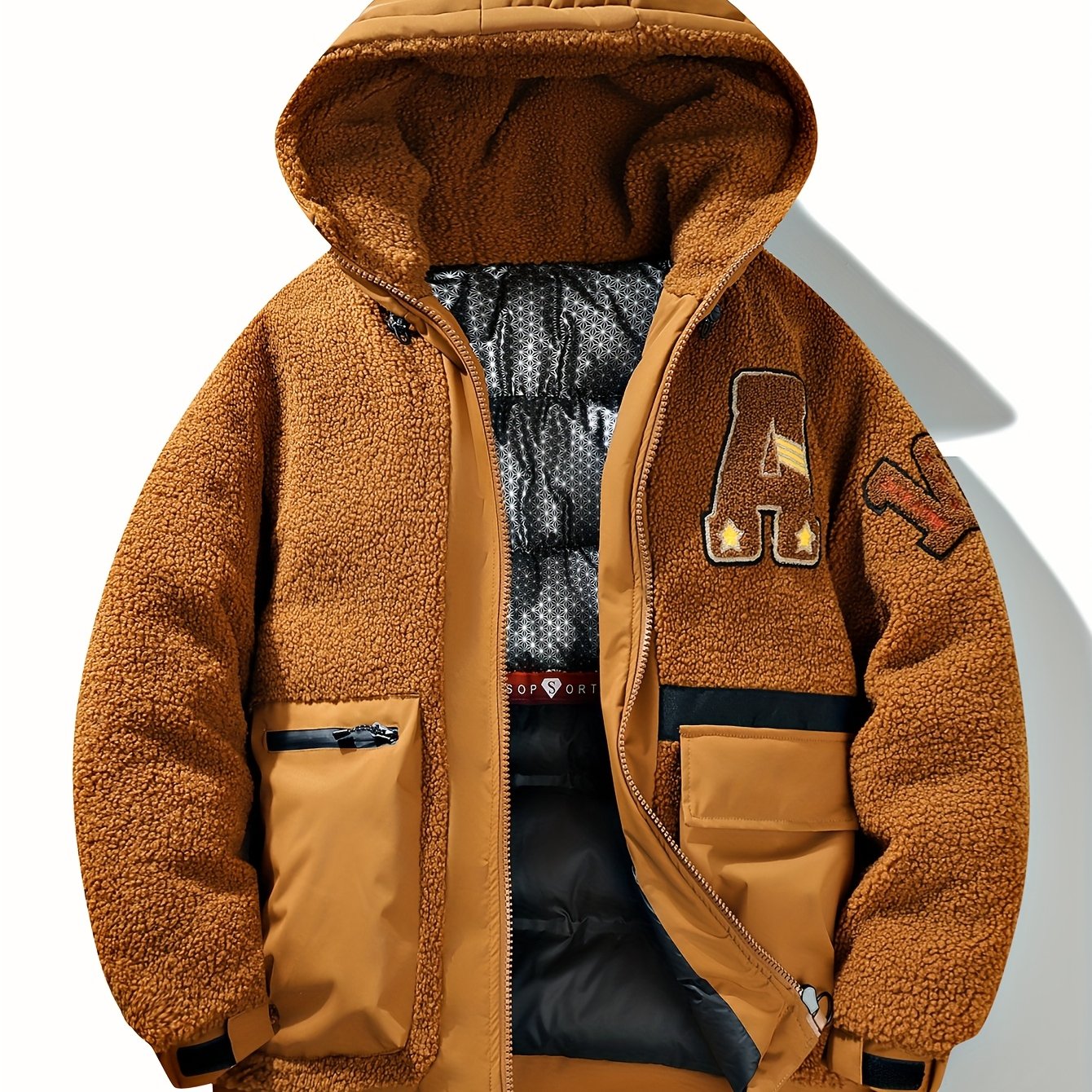 Embroidered Heavyweight Unisex Warm Outerwear Plus...