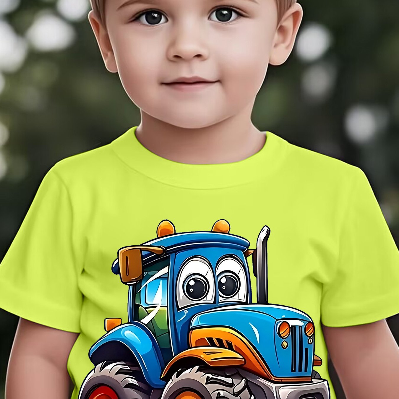 Children Cartoon Car Print T-shirt Clothing Summer Cute Casual Round Neck Short Sleeve Top Daily Holiday T-shirt Apparel