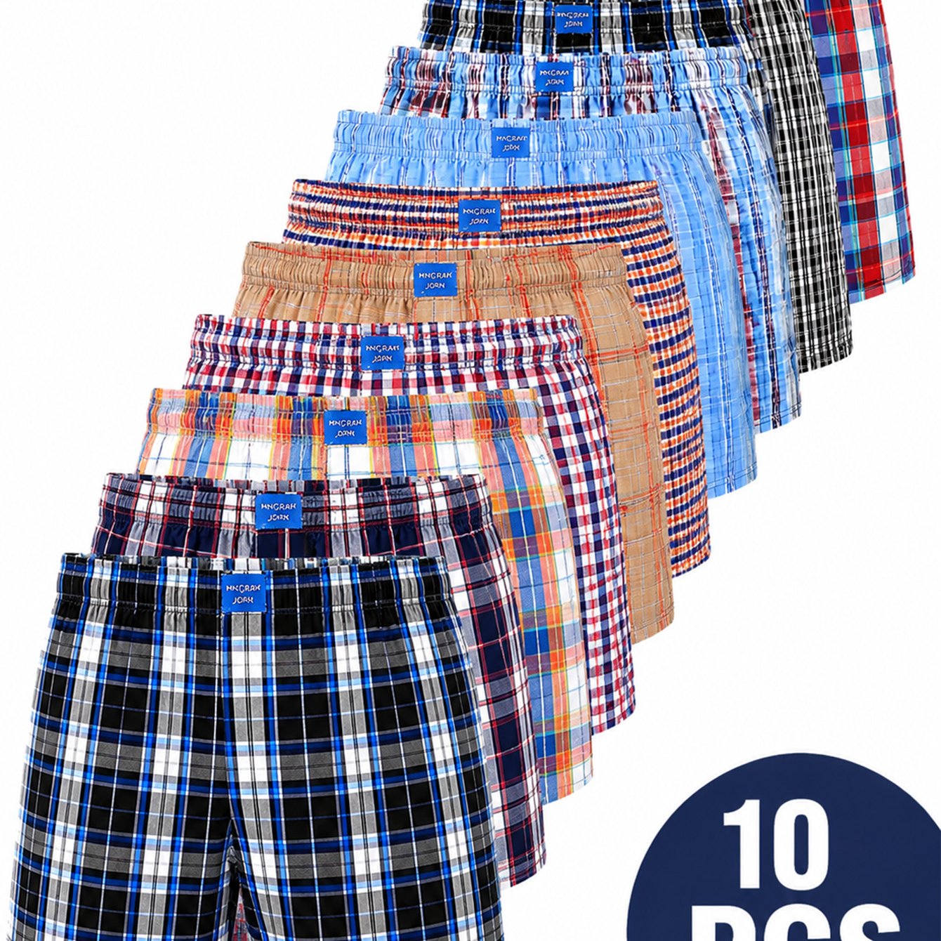 TEMU Pc 10pcs Men's Pants, Combination Set, Wrinkle-resistant Fabric, Elastic And Comfortable Waist, Breathable And Non-stuffing, Home Casual