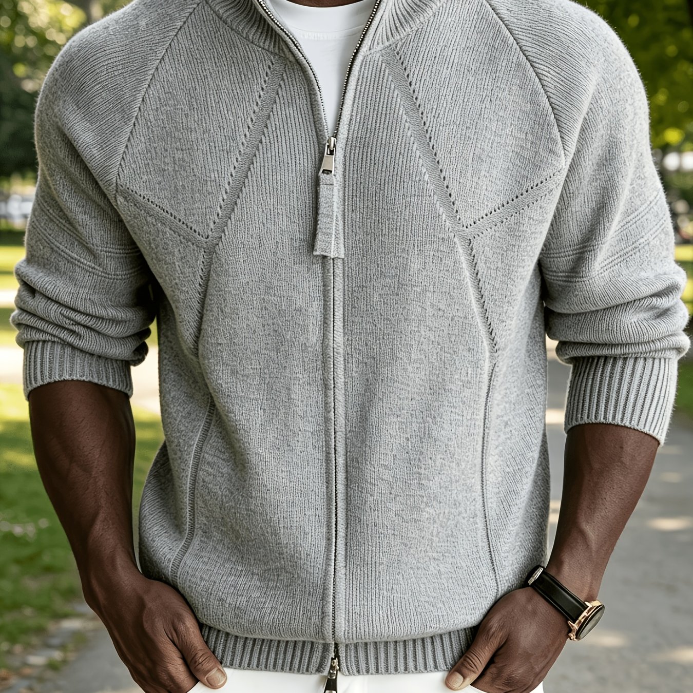 TEMU 2026 's Fall/winter Full-zip Knit Cardigan, Casual Stand Collar Raglan Sleeve Sweater, Minimalist Fashion Top For Daily Wear, Office & Weekend