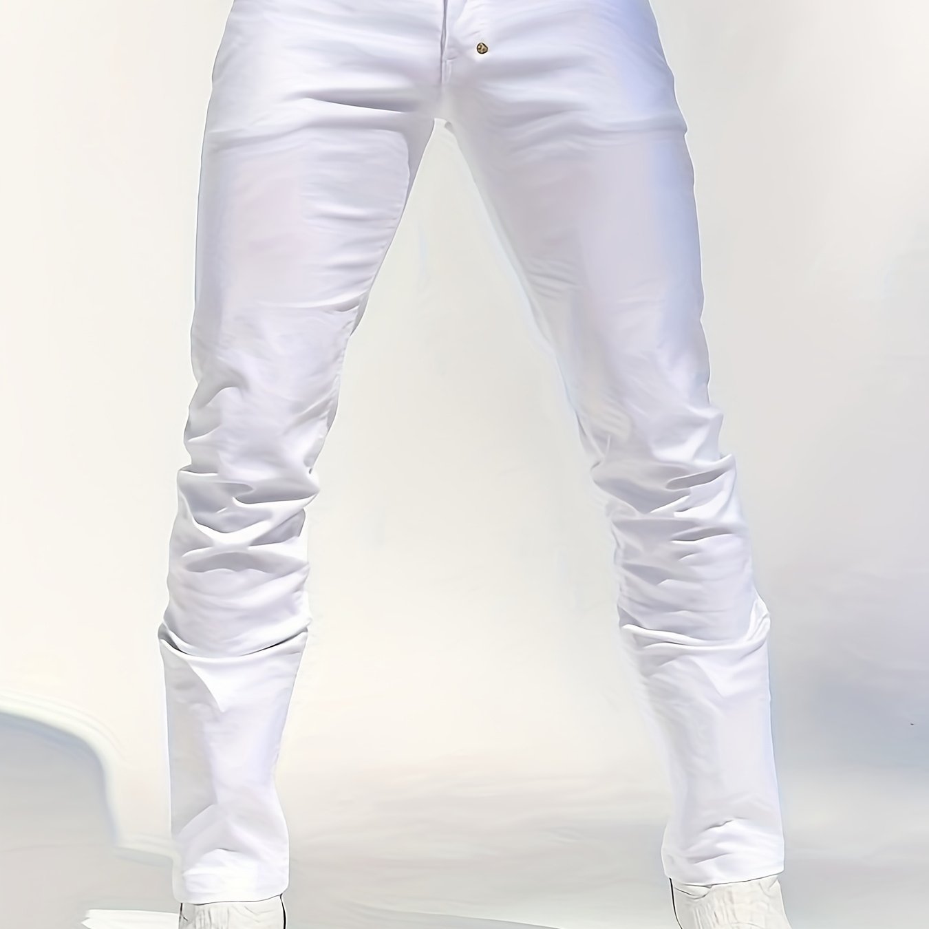 Men's Stretch Fashion Straight Cotton Pants, White