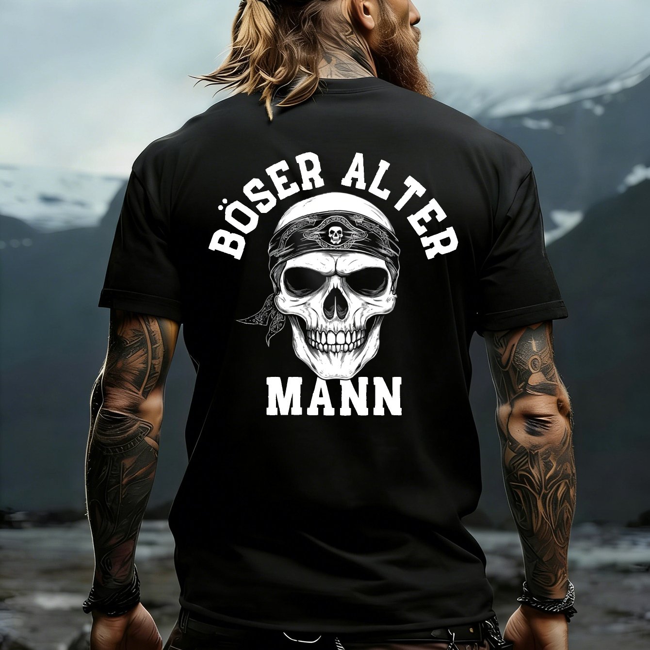 With Skull And Alter Mann Print For Casual Wear, Plus Size