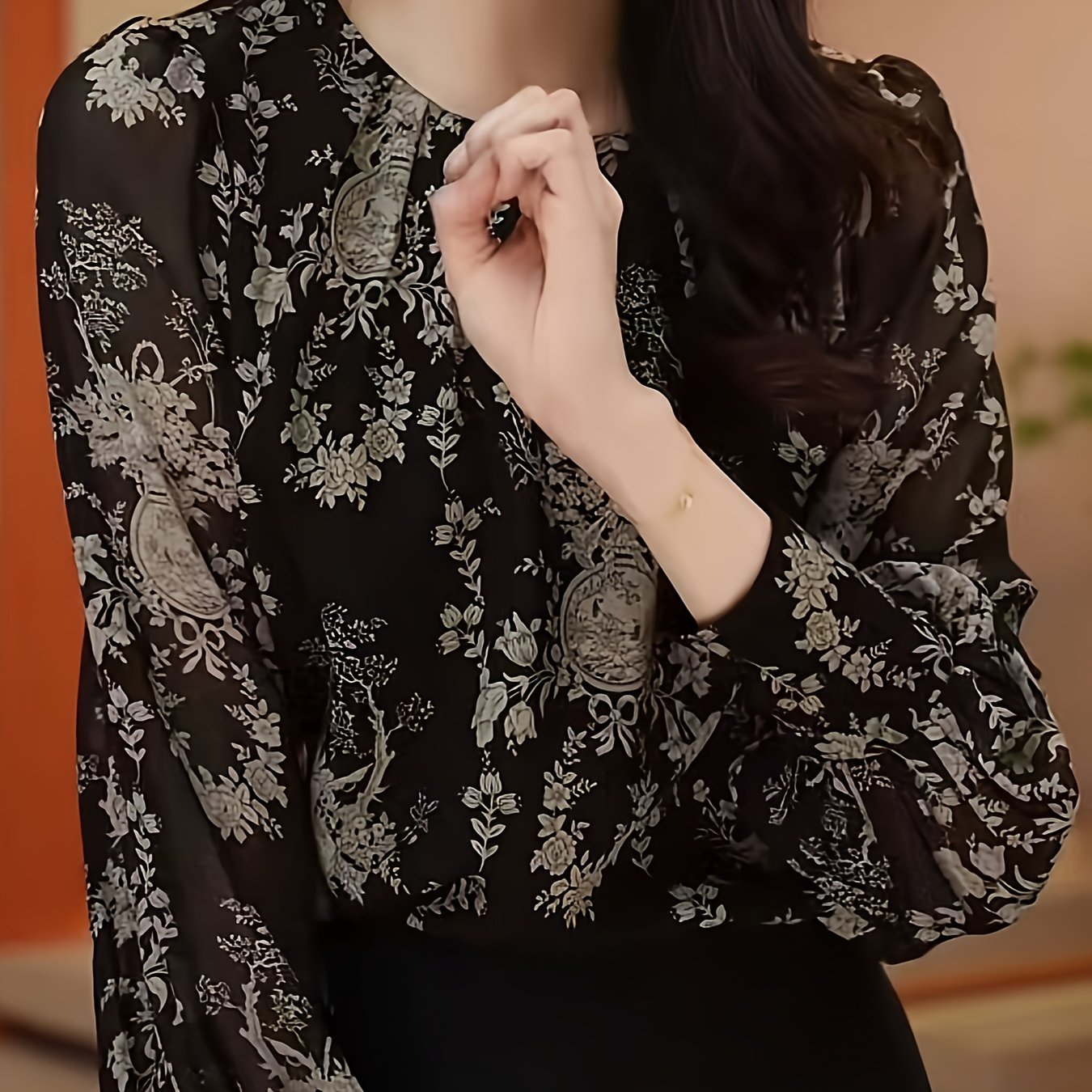 TEMU 【レトロなコートスタイル】花柄で若々しく見える！母の日の服装に最適