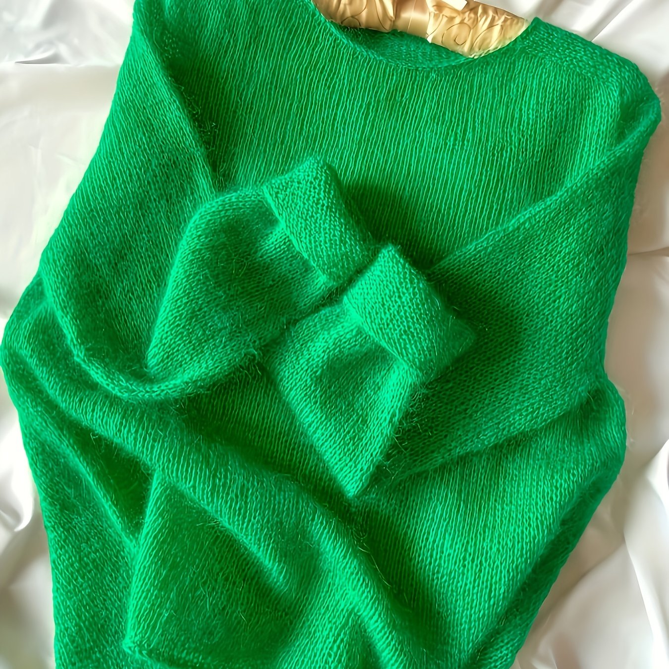 E-shop Eleganter Damenpullover – Langarm-Pullover, maschinenwaschbar für den Winter, Alltags- formelle Kleidung – sattgrüner Herbst-/Winterstil, bequem