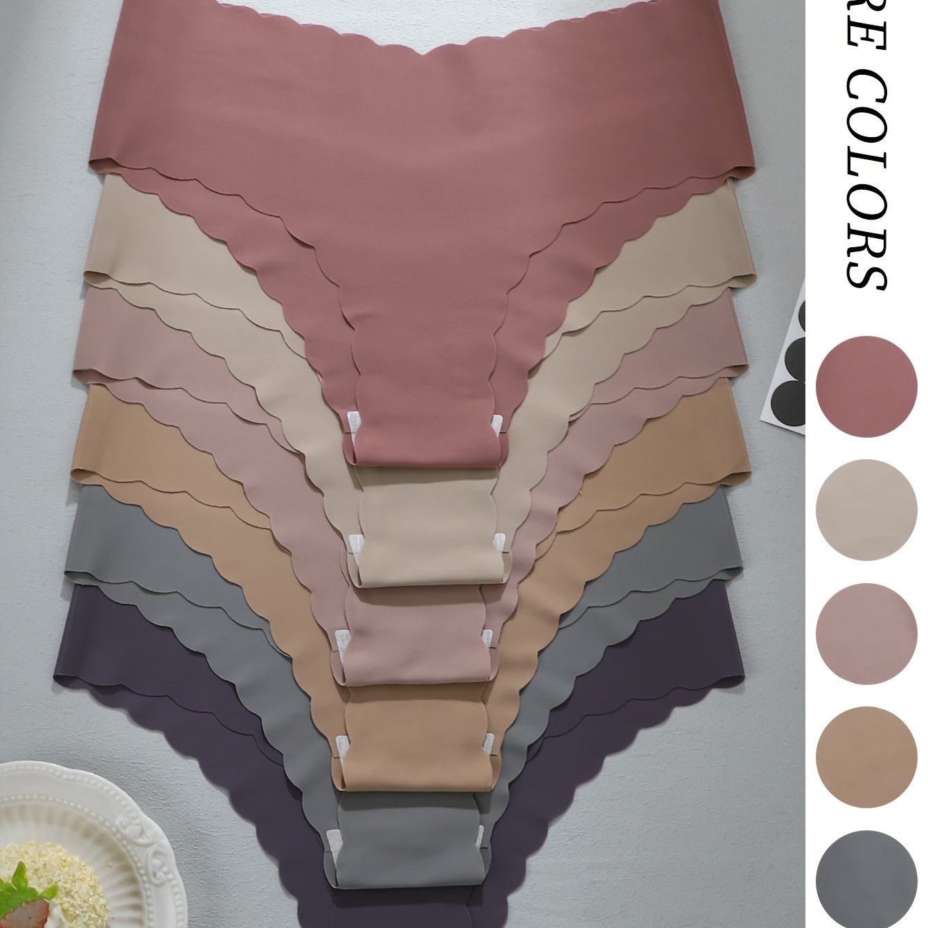 TEMU 6-pack - Dark Tone Cool Women's Underwear One-piece V-waist Lift Sports Dance Women's Briefs