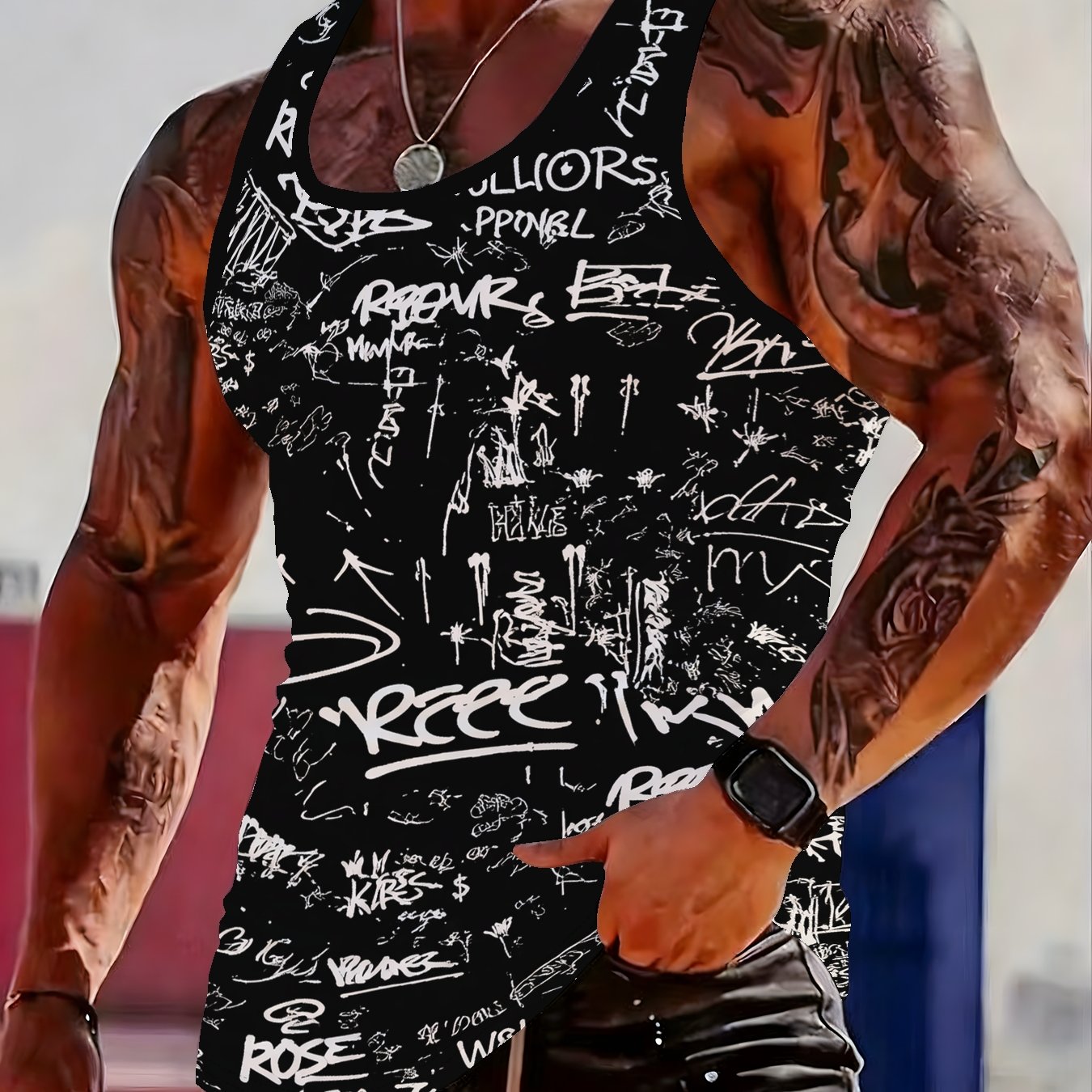 TEMU Men' Casual Tank Top, Spring Summer