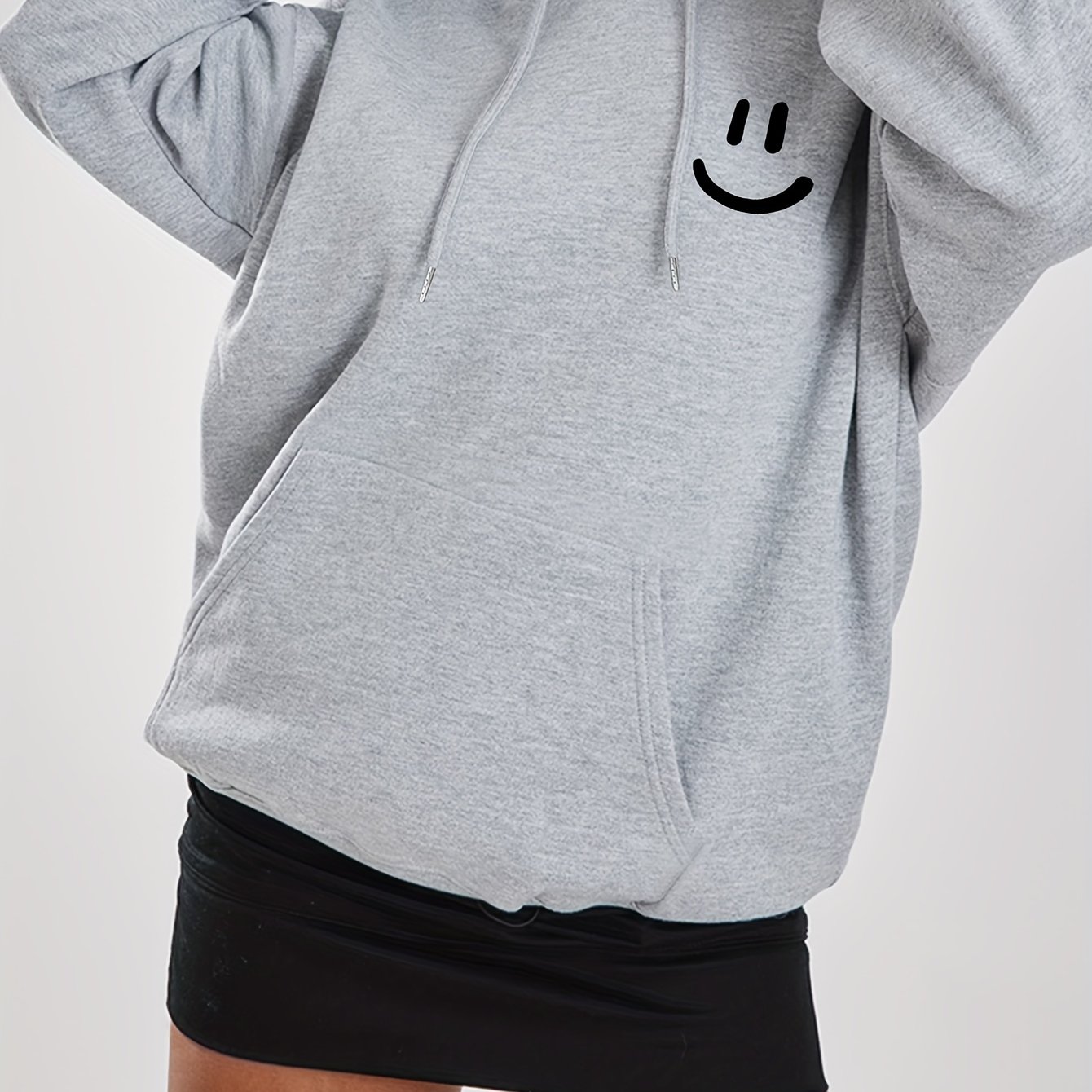 TEMU Print Drawstring Hoodie, Casual Long Sleeve Kangaroo Pocket Hoodie Sweatshirt, Women's Clothing