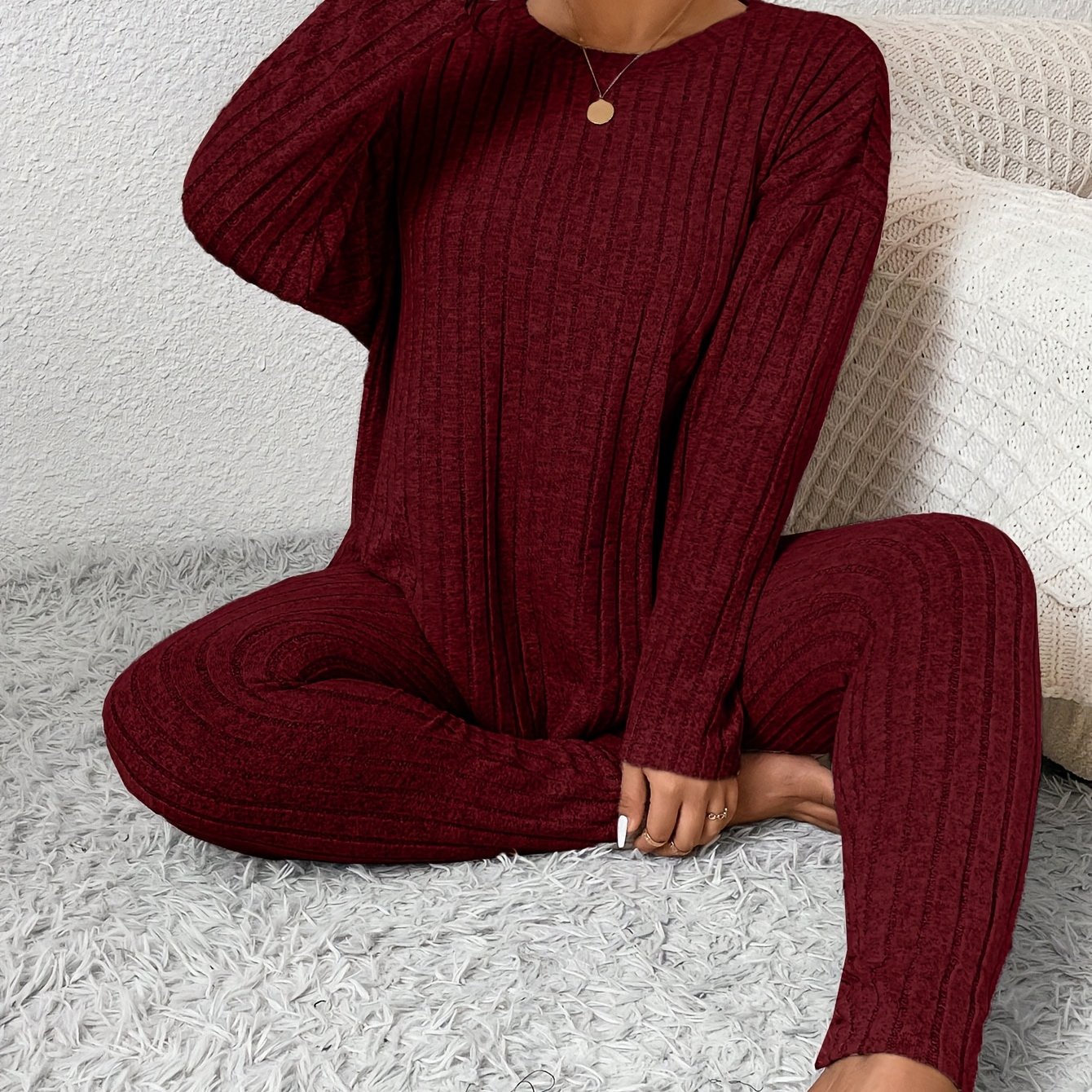 Autumn And Winter Large Size Slimming Long Sleeve Trousers Pajama Set