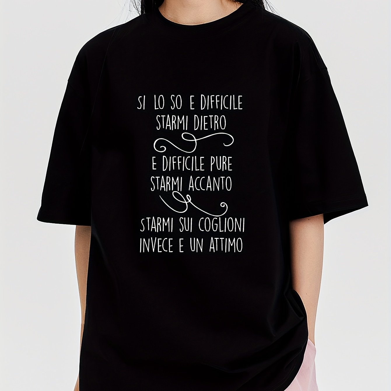 TEMU So che 癡 difficile intorno , ma di successo. Maglietta a Maniche Corte con Stampa Lettere, T-Shirt Unisex Versatile per Coppie, Estate e