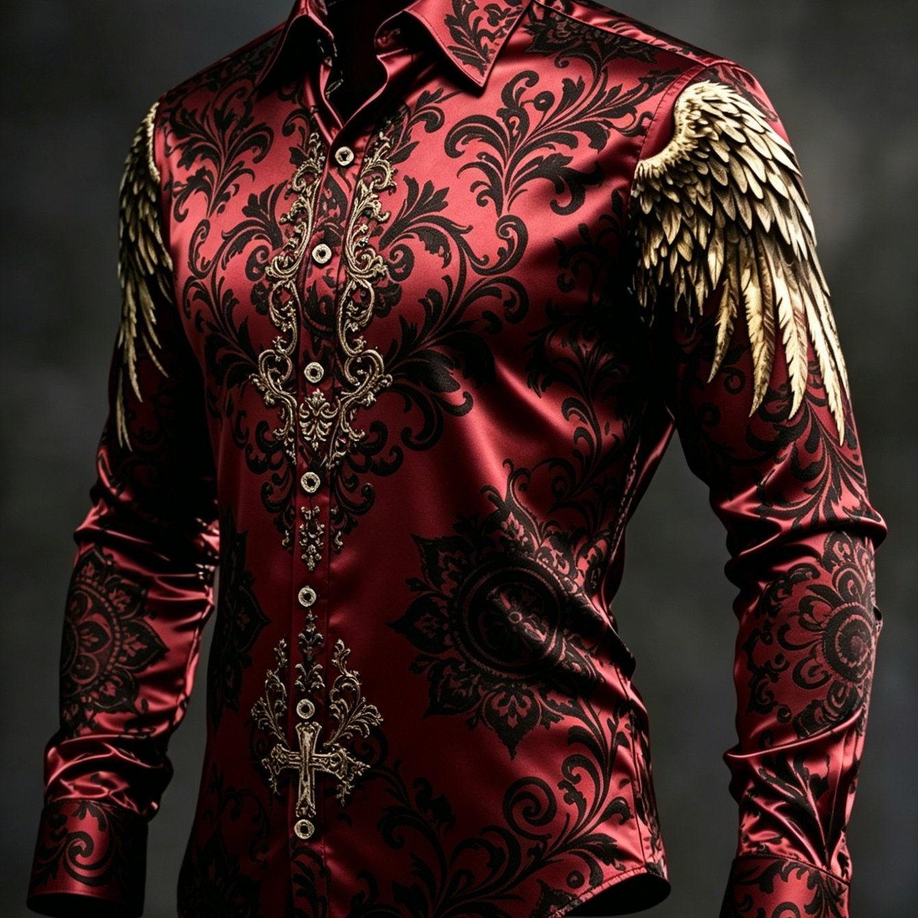 Men's Long-sleeve Floral Shirt, Men's Shirt Street Style And , Turn- Collar Long Sleeves, Comfortable And Casual