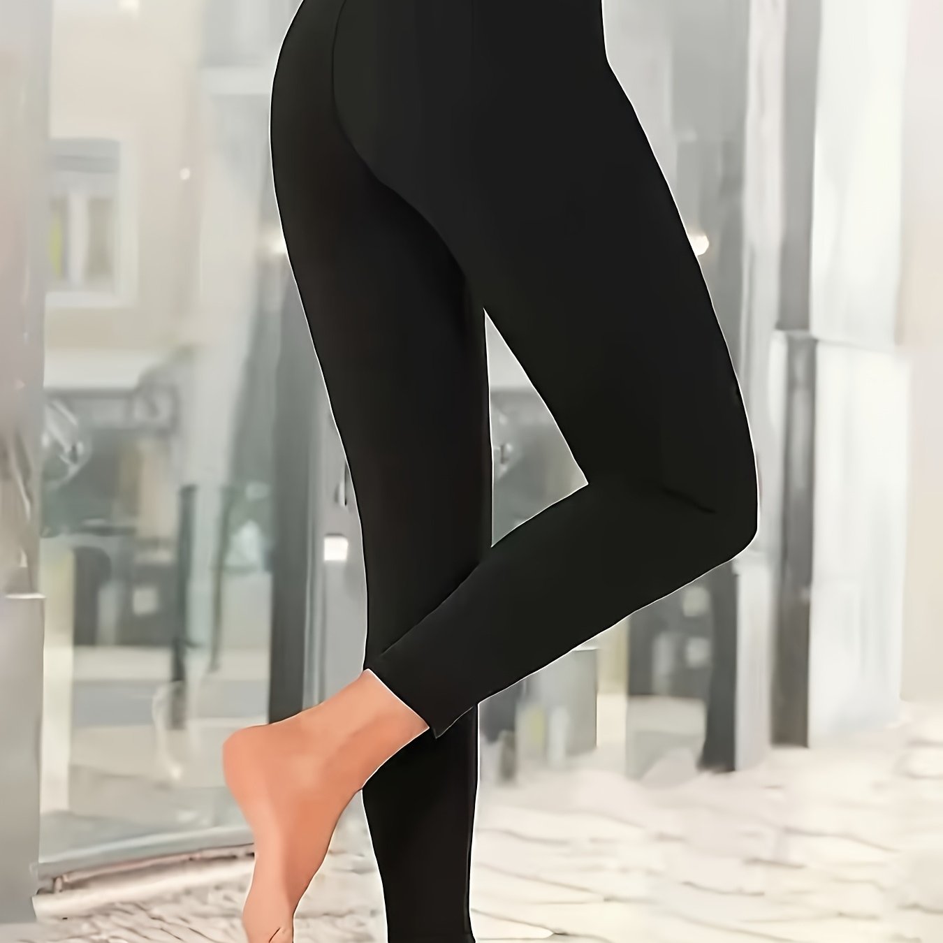 E-shop Plus Size - Damen High-Waist Stretch-Leggings - Nicht Durchsichtige Hose, Ganzjahres- & Freizeithose, Maschinenwaschbar mit Rutschfestem Griff,