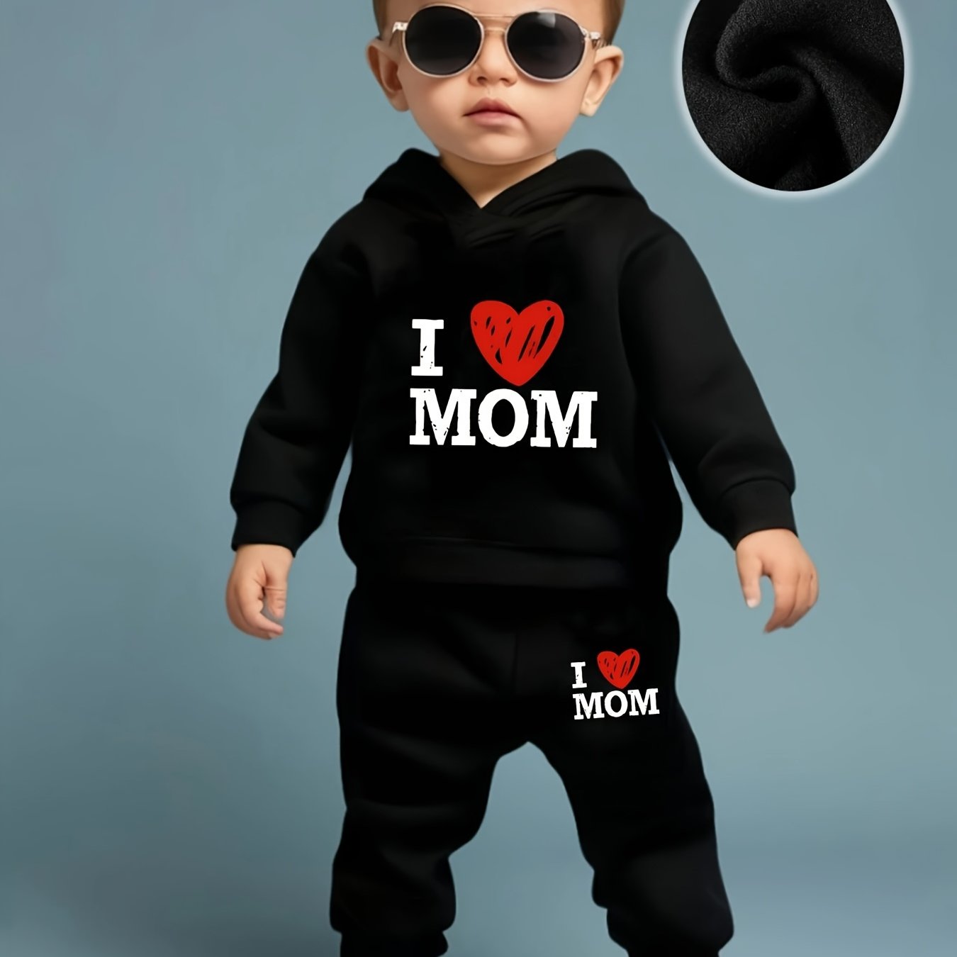 Spring/autumn Style Infant And Toddler Unisex Baby Letter Print Hooded Sweatshirt And Sweatpants Casual 2pcs Set, Developed, Perfect For Outdoor
